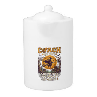 Coach Day Witch Night Haloween Flying Moon Spiders Teapot