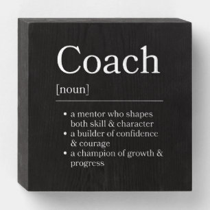 Coach Definition Modern Leadership Encouragement Wooden Box Sign