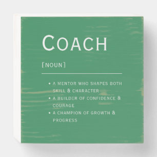 Coach Definition Modern Leadership Encouragement  Wooden Box Sign