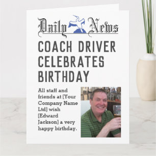 Coach Driver Birthday Card to Personalize