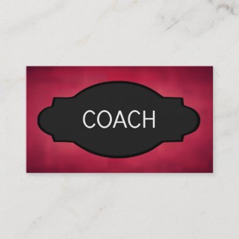 Coach Elegant Name Plate Business Card by businessCardsRUs at Zazzle