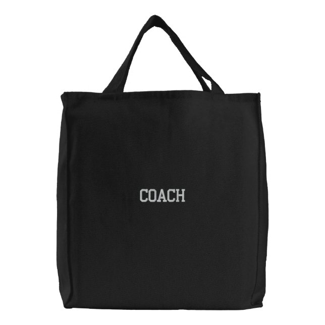 Coach Embroidered Canvas Tote Bag (Front)