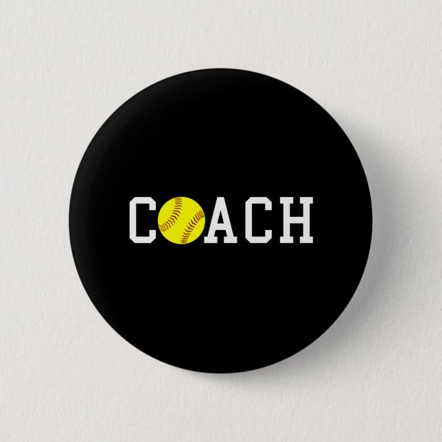 Coach Fast-pitch Softball Gift Idea print Button (Front)