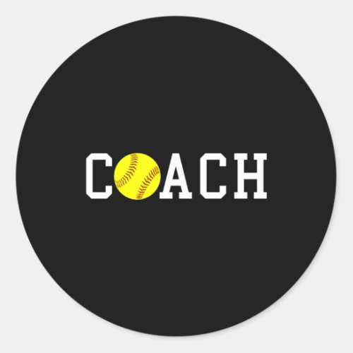 Coach Fast_pitch Softball Gift Idea print Classic Round Sticker