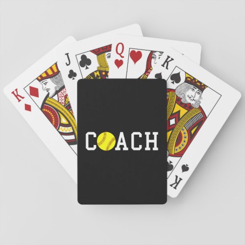 Coach Fast_pitch Softball Gift Idea print Playing Cards