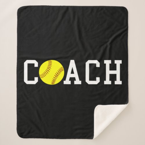 Coach Fast_pitch Softball Gift Idea print Sherpa Blanket