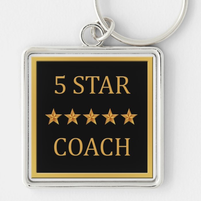 Coach Five 5 Star Award Black Gold Keychain