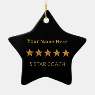 Coach Five 5 Star Award Christmas Ornament