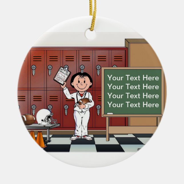 Coach, Football - Female Ceramic Ornament (Front)