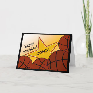 Coach - Happy Birthday Basketball Coach Card