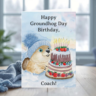 Coach Happy Groundhog Day Birthday  Card