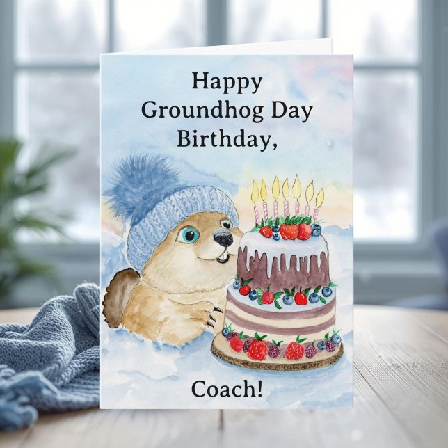 Coach Happy Groundhog Day Birthday  Card (Creator Uploaded)
