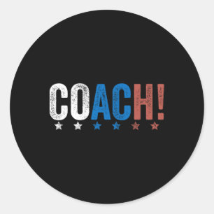 Coach! Harris Walz 2024 Kamala Harris Tim Walz Ele Classic Round Sticker