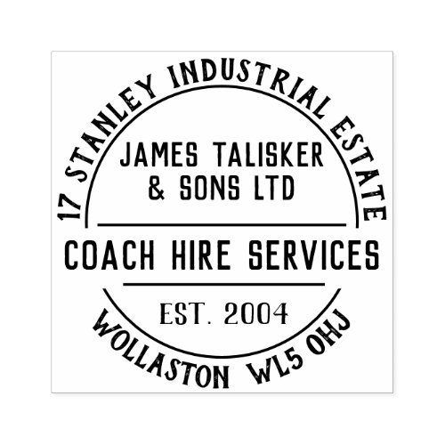 Coach Hire Services Rubber Stamp