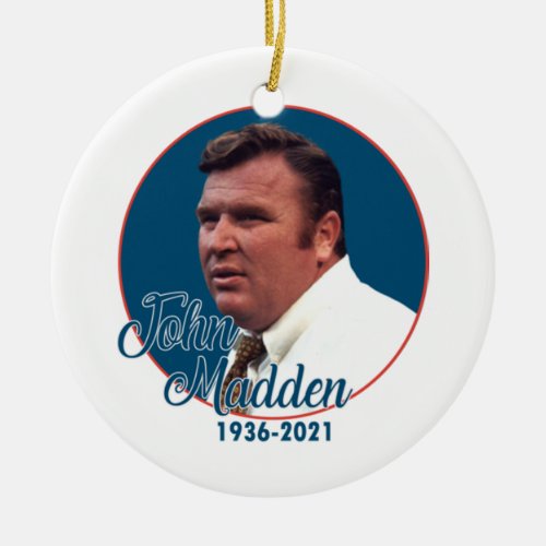 Coach John Madden Ceramic Ornament