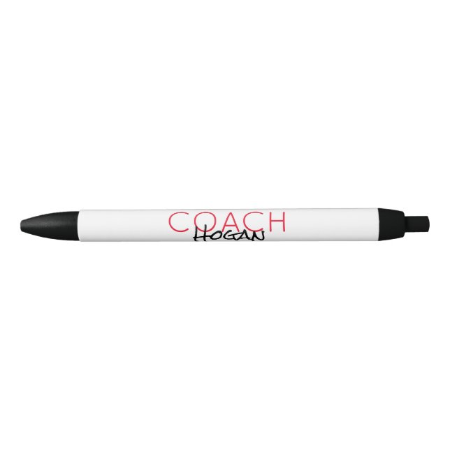 COACH NAME custom text red black Sports Modern  Pen (Front)
