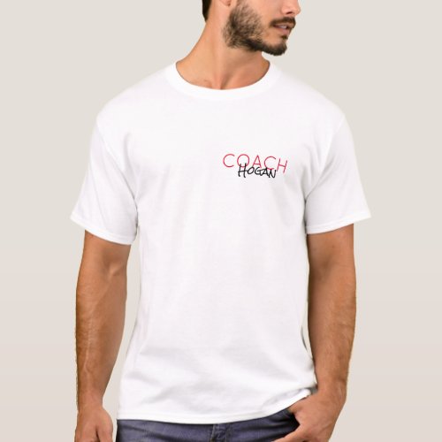 COACH NAME custom text red black Sports Modern  T_Shirt