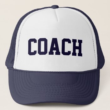 Coach Navy Blue Trucker Hat by Crosier at Zazzle