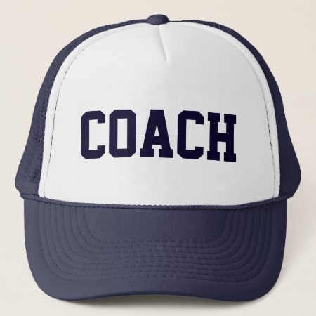Coach Navy Blue Trucker Hat