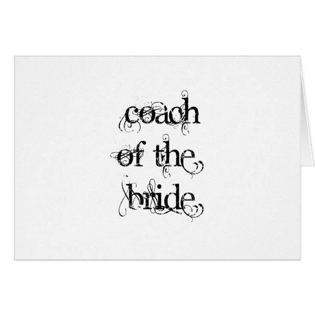 Coach of the Bride Cards (Front Horizontal)