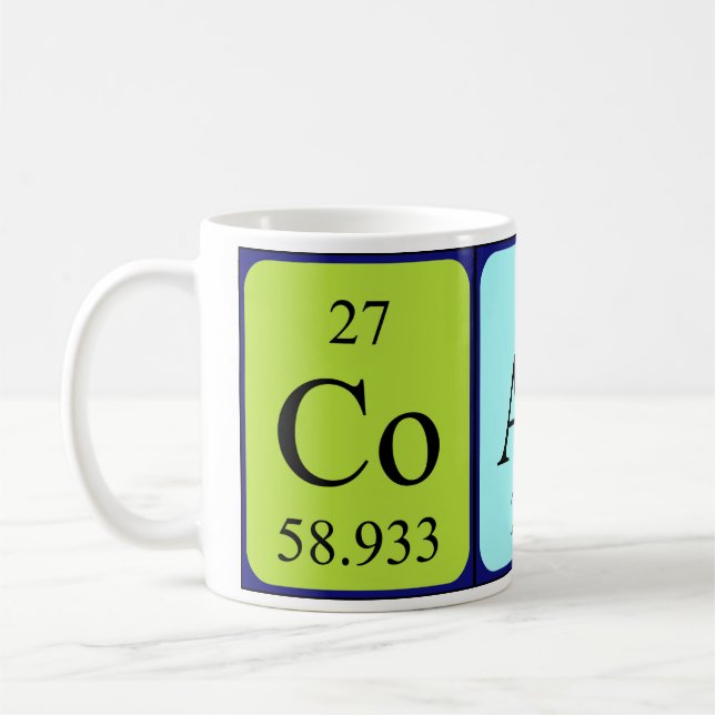 Coach periodic table name mug (Left)