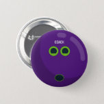 &quot;coach&quot; Personalized Bowling Ball Custom Colors Button at Zazzle