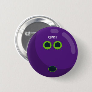 "COACH" Personalized Bowling Ball Custom Colors Button