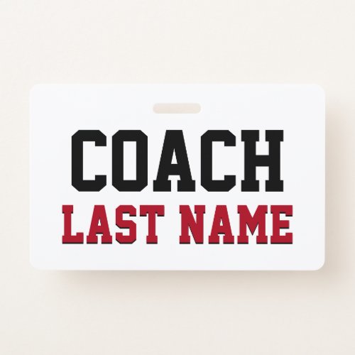 Coach Personalized Last Name Badge
