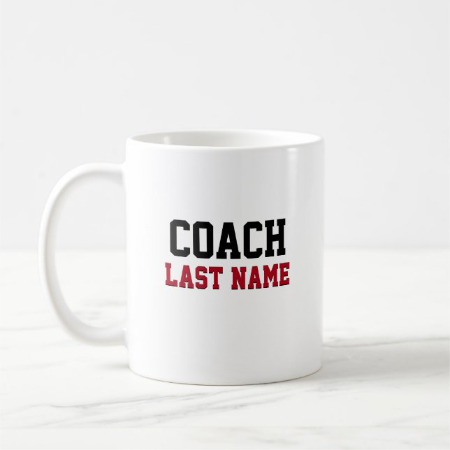 Coach Personalized Last Name Coffee Mug (Left)