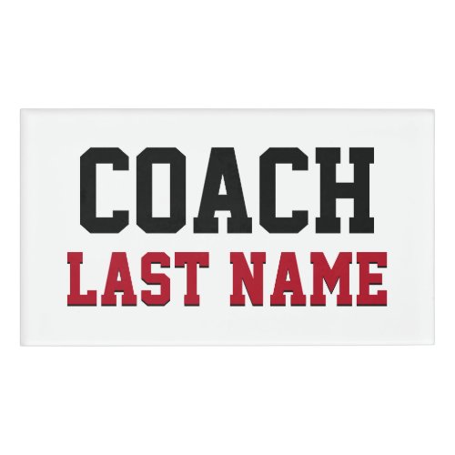 Coach Personalized Last Name Name Tag