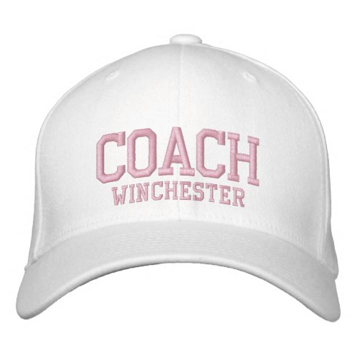 Coach pink personalized custom name  text sports  embroidered baseball cap