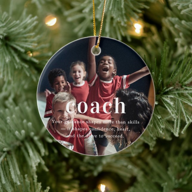 Coach | Sentimental Photo Keepsake Christmas Ceramic Ornament (Tree)