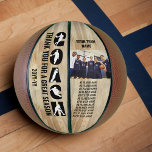 Coach Silhouette Team Player Names and Photo Basketball<br><div class="desc">Team Coach Personalized Basketball thank you gift. COACH is lettered in bold typography and decorated with basketball player silhouettes and you can add your custom text such as .. thank you for a great season and the year. The other panel has space for you team name, the players names and...</div>