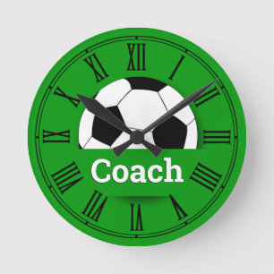 COACH Soccer ball, football fan clock /custom name