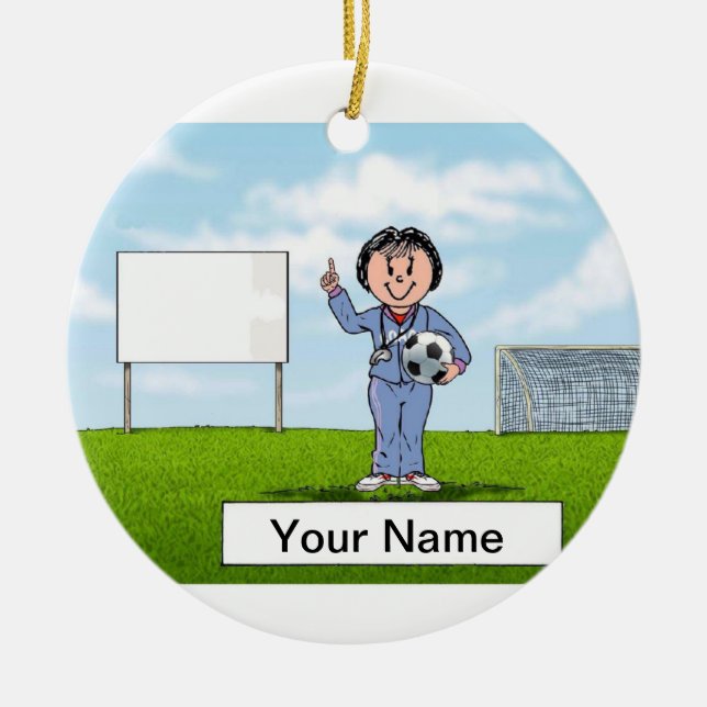 Coach,  Soccer - Female Ceramic Ornament (Front)