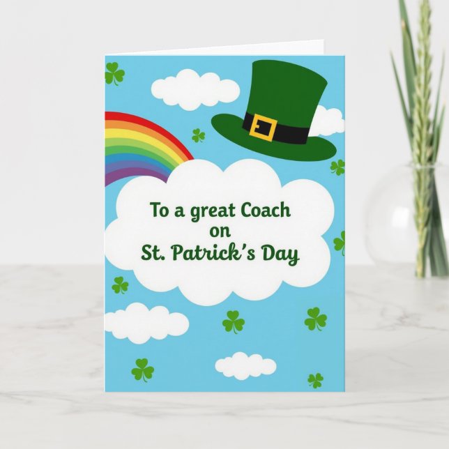 Coach St Patricks Day Great Card (Front)