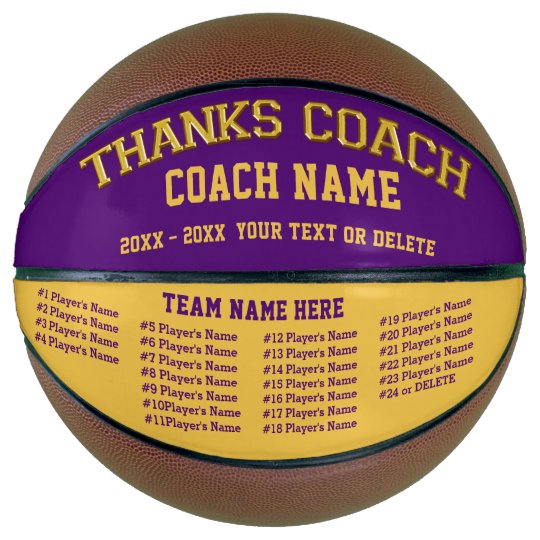 Coach Team All Players Names Custom Basketball