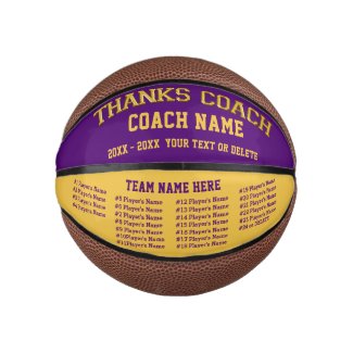 Coach, Team, All Player's Names, Custom Basketball
