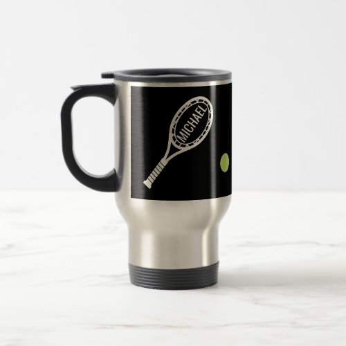 Coach Tennis Player Personalized Travel Mug
