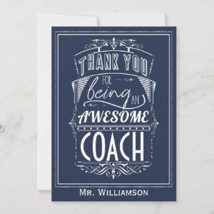 Coach Thank You Appreciation Flat Card