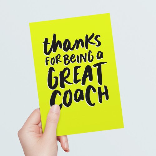 Coach thank you bright neon yellow fun sports card