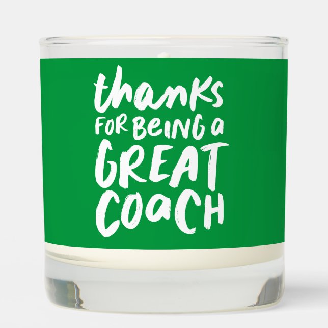 Coach thank you green two photo personalized scented candle (Front)