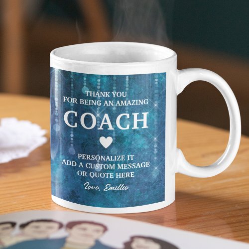 Coach Thank You Heartfelt Message Personalized Coffee Mug