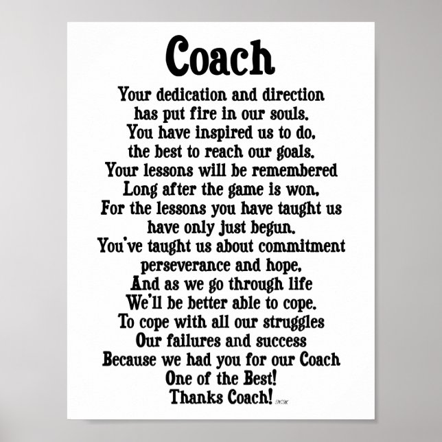 Coach Thank You Poster (Front)