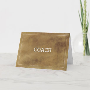 Coach Thanks Definition Simple Brown Grunge like Card