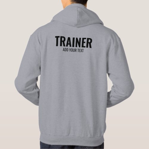 Coach Trainer Mens Double Sided Template Grey Hoodie