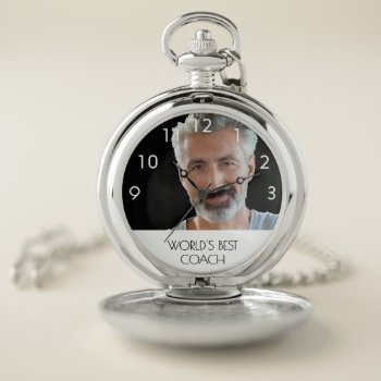 Coach Trainer Retirement Photo Pocket Watch by Thunes at Zazzle