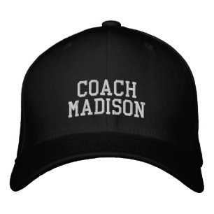 Coach white personalized custom name text sports embroidered baseball cap