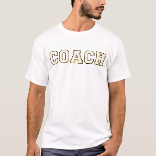 Coach Word on Black Sport Graphic Coach Printed T_Shirt