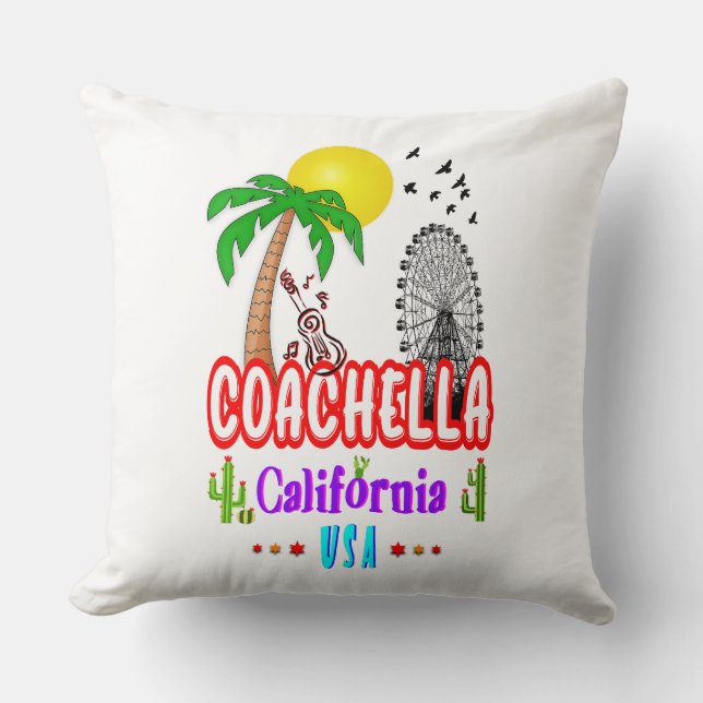 Coachella Throw Pillow (Front)